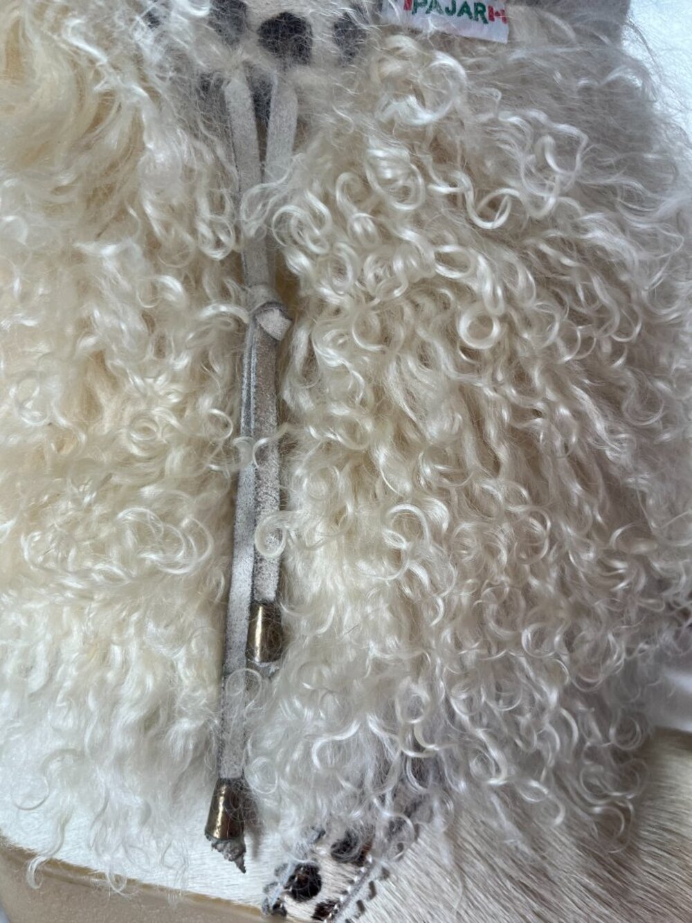 Pajar Italian Leather Suede White Fur Cheetah Print Boots - Picture 4 of 11